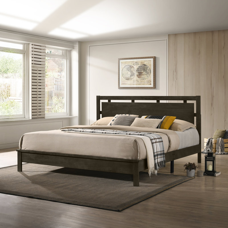 Amaka Platform Bed King Gray